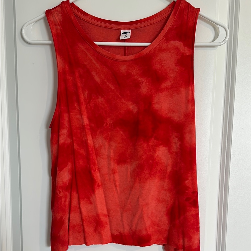 Old Navy LUXE Red Crop Tank Top